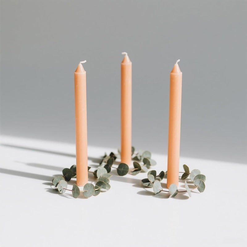 Sihuida 12-Pack Light-Orange Taper Candles, 10 Inch Unscented Dripless Candlesticks, Long-Lasting Burn Time of 7-8 Hours, Perfect for Fall Harvest Halloween Thanksgiving Dinners Parties and Home Décor - Image 5